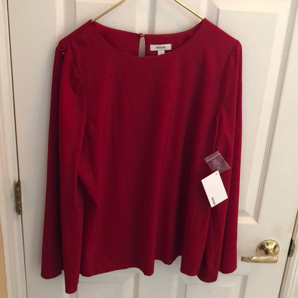 Kensie Brick Red Top Sz Large